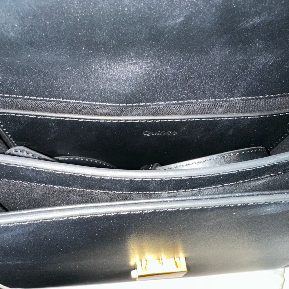 QUINCE Italian Leather Top Handle Crossbody Satchel NWOT in black - Picture 10 of 10